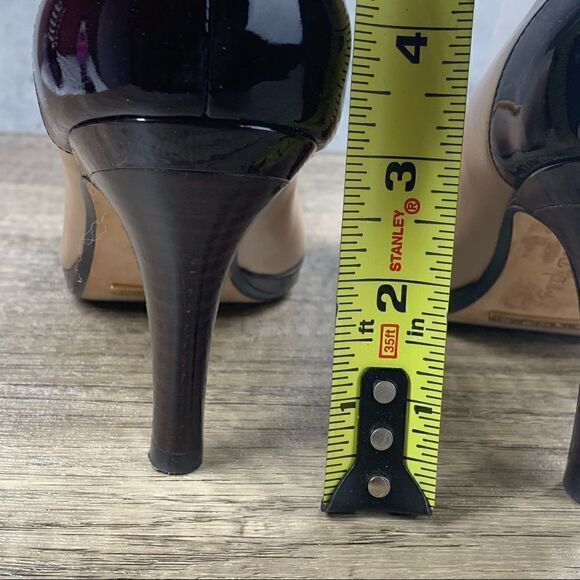 Cole Haan~”NAMI” Air Pump~Beige/Brown Patent Toe & Heel Shoes~Size 8.5 B - Picture 5 of 9